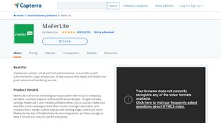 
                            3. MailerLite Reviews and Pricing - 2019 - Capterra