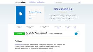 
                            3. Mail.expedia.biz website. Outlook.