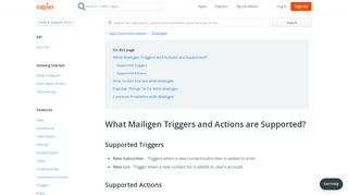 
                            10. Mailigen - Integration Help & Support | Zapier