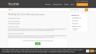 
                            9. Mailing list: che-dev (191 subscribers) | Eclipse - The Eclipse ...