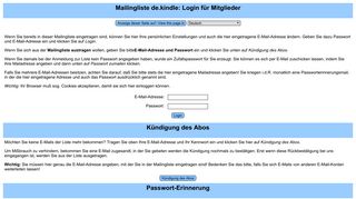 
                            10. Mailingliste de.kindle: Login für Mitglieder - HeiDoc.net