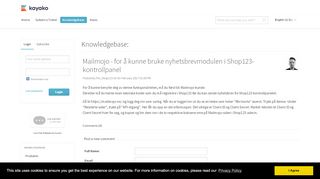 
                            11. Mailmojo - for å kunne bruke nyhetsbrevmodulen i Shop123 ...