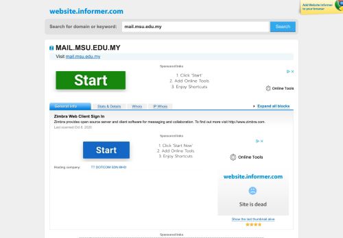 
                            5. mail.msu.edu.my at WI. Zimbra Web Client Sign In - ...