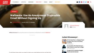 
                            12. Mailnesia: Use An Anonymous Disposable Email Without Signing Up