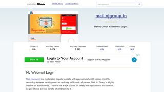 
                            2. Mail.njgroup.in website. NJ Webmail Login.