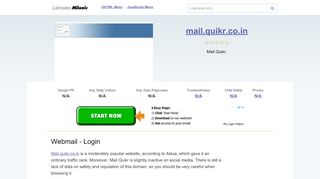 
                            6. Mail.quikr.co.in website. Webmail - Login.