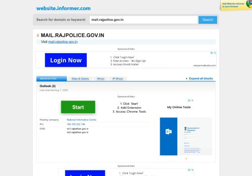 
                            1. mail.rajpolice.gov.in at WI. Outlook (1) - Website Informer
