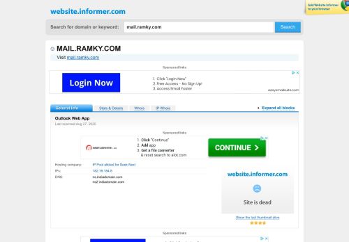 
                            3. mail.ramky.com at Website Informer. Visit Mail Ramky.
