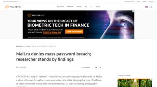 
                            12. Mail.ru denies mass password breach; researcher stands ...