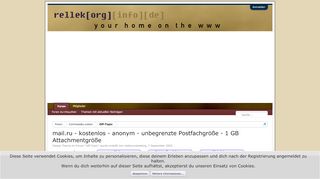 
                            6. mail.ru - kostenlos - anonym - unbegrenzte Postfachgröße - 1 GB ...