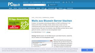 
                            4. Mails aus Bluewin Server löschen - PCtipp.ch