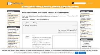 
                            9. Mails verschicken XP/Outlook Express 6.0 über Freenet › Von ...