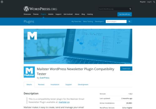 
                            13. Mailster WordPress Newsletter Plugin Compatibility Tester ...