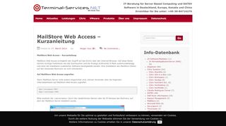 
                            10. MailStore Web Access - Kurzanleitung - Terminal-Services NET ...