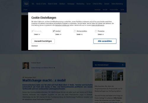 
                            8. MailXchange macht's mobil - 1&1 Presse