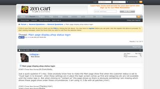 
                            2. Main page display,shop status login - Zen Cart
