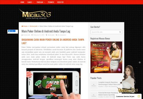 
                            5. Main Poker Online di Android Anda Tanpa Lag - Macau303