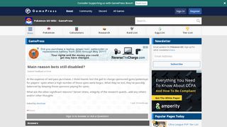 
                            11. Main reason bots still disabled? | Pokemon GO Wiki - GamePress