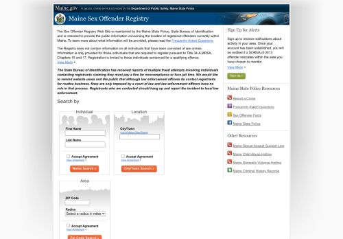 
                            2. Maine Sex Offender Registry