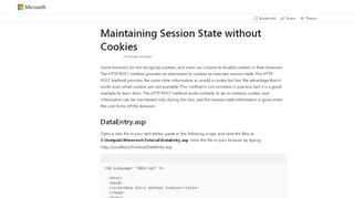 
                            4. Maintaining Session State without Cookies - MSDN - Microsoft
