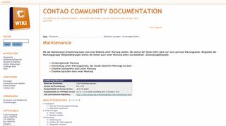 
                            11. Maintenance – Contao Community Documentation - Contao-Wiki