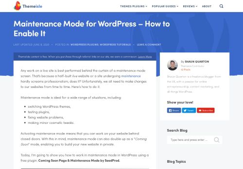 
                            9. Maintenance Mode for WordPress - How to Enable It - ThemeIsle