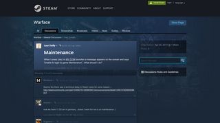 
                            1. Maintenance :: Warface General Discussions - Steam Community