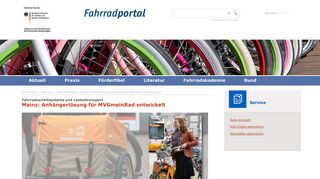 
                            7. Mainz: Anhängerlösung für MVGmeinRad entwickelt | Fahrradportal