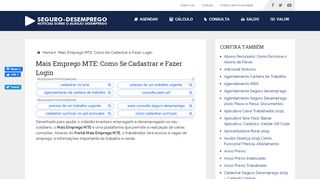 
                            5. MAIS EMPREGO MTE 2019 → 【Cadastro, Vagas e Consulta】