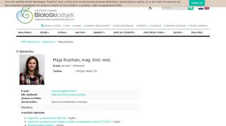 
                            5. Maja Kuzman - Biološki odsjek PMF-a