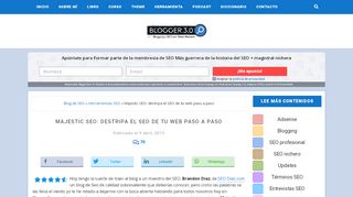 
                            7. Majestic SEO: destripa el SEO de tu web paso a paso – Blogger 3.0