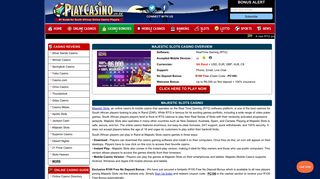 
                            10. Majestic Slots Casino - R100 Free No Deposit Bonus - PlayCasino