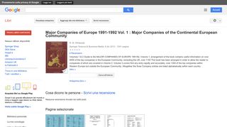 
                            9. Major Companies of Europe 1991-1992 Vol. 1 : Major Companies of ... - Risultati da Google Libri