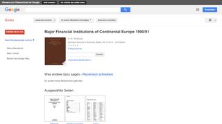 
                            6. Major Financial Institutions of Continental Europe 1990/91