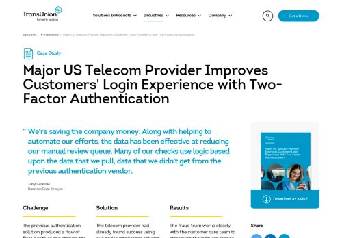 
                            2. Major US Telecom Provider Improves Customers' Login ... - Iovation