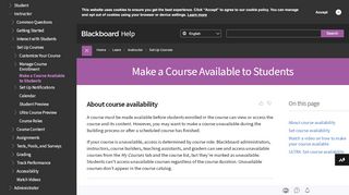 
                            8. Make a Course Available to Students | Blackboard Help