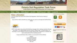 
                            7. Make a Donation | Ontario Soil Regulation Task Force