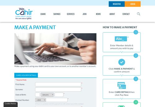 
                            3. Make a Payment - Cahir Credit Union