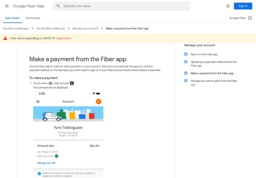 
                            6. Make a payment - Google Fiber Help - Google Support