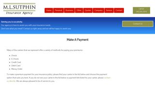 
                            10. Make A Payment - M L Sutphin Insurance Agency, Inc.