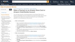 
                            2. Make a Payment on an Amazon.com Store Card Account