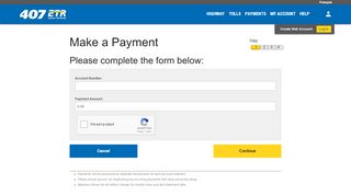 
                            2. Make a Payment Step 1 | 407 ETR