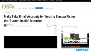 
                            7. Make Fake Email Accounts for Website Signups Using the 'Burner ...