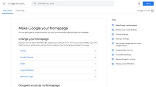 
                            7. Make Google your homepage - Google Account Help