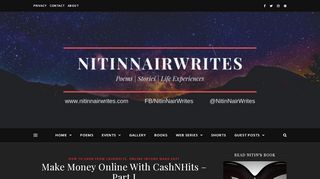 
                            13. Make Money Online With CashNHits - Part I - NitinNairWrites