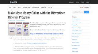 
                            12. Make More Money Online with the Bidvertiser Referral Program