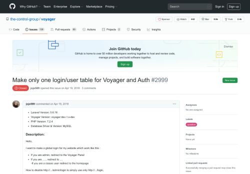 
                            2. Make only one login/user table for Voyager and Auth · Issue #2999 ...