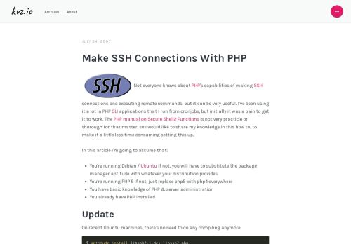 
                            3. Make SSH Connections With PHP - kvz.io