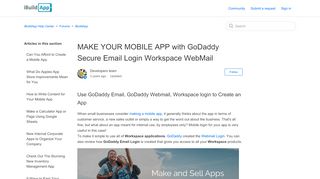 
                            4. MAKE YOUR MOBILE APP with GoDaddy Secure Email Login ...