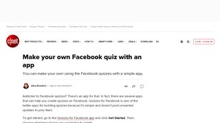 
                            6. Make your own Facebook quiz with an app - CNET